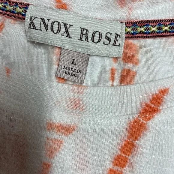Knox Rose Orange and White Tie-Dye Top - Picture 2 of 3